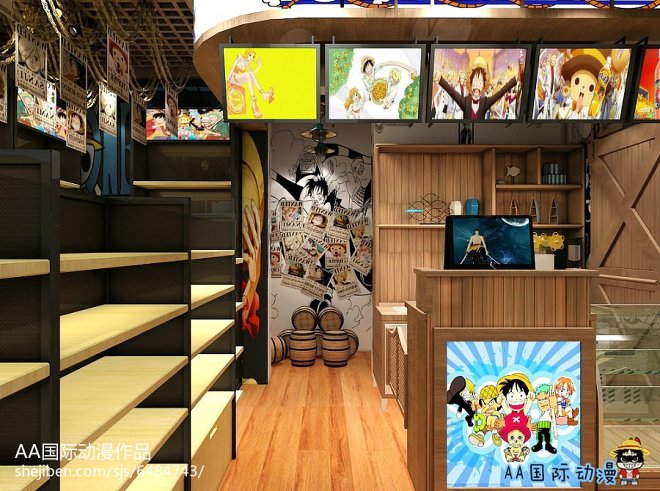 沉浸幻想世界 AA國(guó)際動(dòng)漫主題餐廳3D設(shè)計(jì)效果圖深度解析